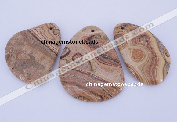 NGP944 5PCS 35-45mm*55-65mm freeform picture jasper gemstone pendants