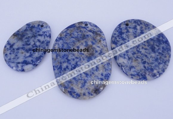 NGP945 5PCS 30-40mm*40-60mm freeform blue spot gemstone pendants