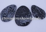 NGP947 5PCS 35-55mm*50-65mm freeform snowflake obsidian gemstone pendants