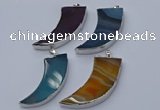 NGP9508 22*60mm - 25*65mm horn agate gemstone pendants wholesale