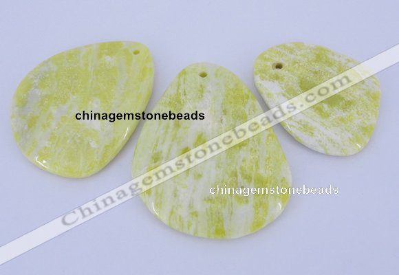 NGP951 5PCS 35-50mm*45-65mm freeform lemon jade gemstone pendants