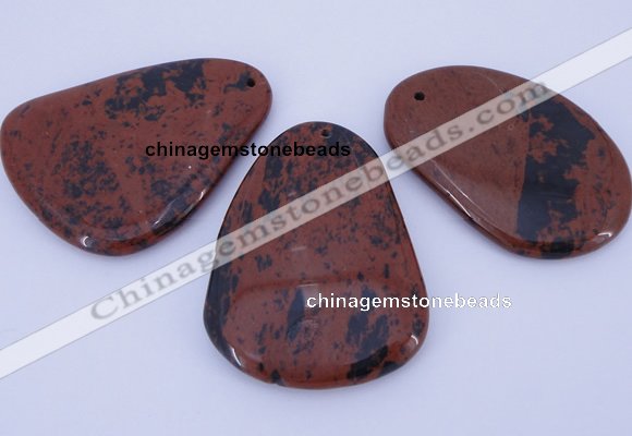 NGP957 5PCS 35-45mm*50-65mm freeform mahogany obsidian gemstone pendants