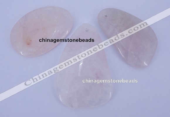 NGP959 5PCS 35-45mm*50-65mm freeform rose quartz gemstone pendants