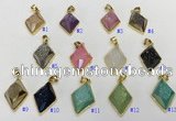 NGP9605 18*25mm faceted diamond plated druzy agate pendants