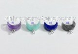 NGP9704 10*14mm moon-shaped  mixed gemstone pendants wholesale