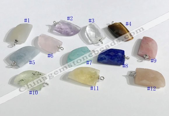 NGP9706 10*16mm horn-shaped  mixed gemstone pendants wholesale