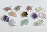 NGP9709 11*15mm arrowhead-shaped  mixed gemstone pendants wholesale