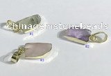 NGP9714 11*15mm horn-shaped  mixed gemstone pendants wholesale