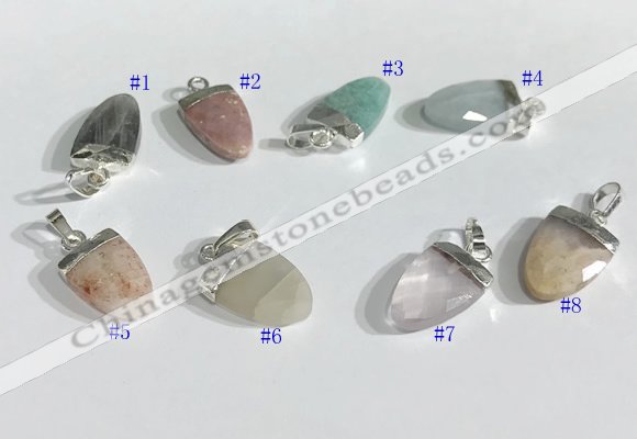 NGP9716 11*16mm arrowhead-shaped  mixed gemstone pendants wholesale