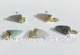 NGP9719 11*16mm arrowhead-shaped  mixed gemstone pendants wholesale