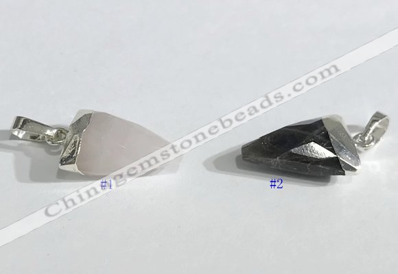 NGP9720 11*16mm arrowhead-shaped  mixed gemstone pendants wholesale