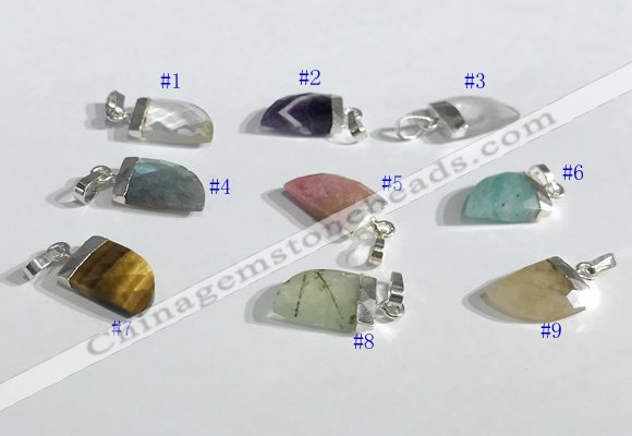 NGP9722 11*16mm horn-shaped  mixed gemstone pendants wholesale