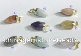 NGP9725 10*16mm bullet-shaped  mixed gemstone pendants wholesale