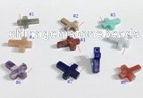 NGP9735 13*18mm cross-shaped  mixed gemstone pendants wholesale