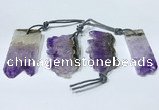 NGP9754 20*40mm-25*45mm freeform amethyst pendants wholesale
