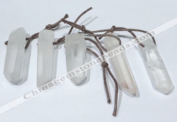 NGP9764 10*30mm-12*45mm sticks white crystal pendants