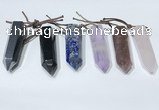 NGP9765 12*40mm-15*55mm sticks mixed gemstone pendants