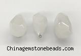 NGP9800 22*35mm - 25*40mm faceted nuggets white jade pendants