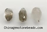 NGP9806 22*35mm - 25*40mm faceted nuggets smoky quartz pendants