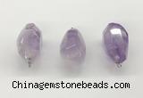 NGP9820 22*35mm - 25*40mm faceted nuggets lavender amethyst pendants