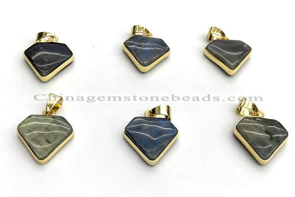 NGP9887 14*16mm faceted labradorite pendant