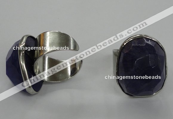 NGR03 18*25mm - 22*28mm faceted nuggets agate gemstone rings