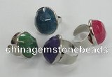 NGR05 18*25mm - 22*28mm faceted nuggets agate gemstone rings