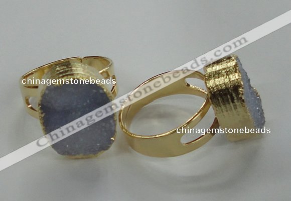 NGR07 13*18mm - 15*20mm freeform blue lace agate gemstone rings