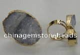 NGR09 25*35mm - 30*40mm freeform blue lace agate gemstone rings