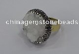 NGR1000 26mm - 28mm coin druzy quartz rings wholesale