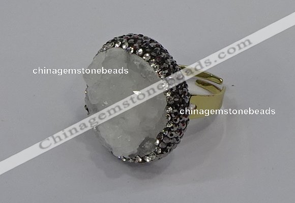 NGR1000 26mm - 28mm coin druzy quartz rings wholesale