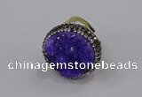 NGR1002 26mm - 28mm coin druzy quartz rings wholesale