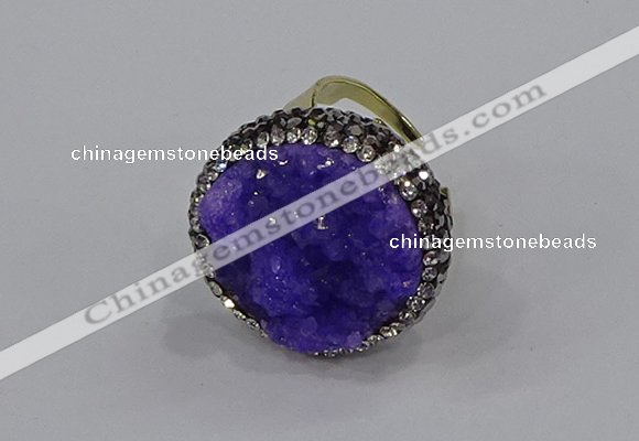 NGR1002 26mm - 28mm coin druzy quartz rings wholesale