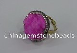 NGR1003 26mm - 28mm coin druzy quartz rings wholesale