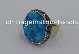 NGR1005 26mm - 28mm coin druzy quartz rings wholesale