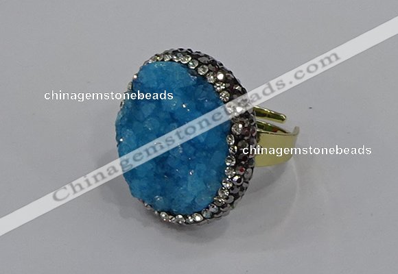 NGR1005 26mm - 28mm coin druzy quartz rings wholesale