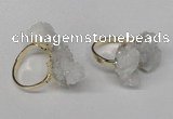 NGR101 13*18mm - 15*20mm nuggets plated druzy quartz rings