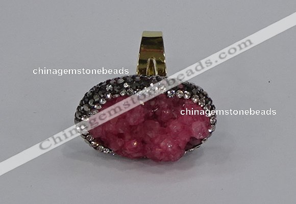 NGR1013 20*25mm - 22*30mm oval druzy quartz rings wholesale