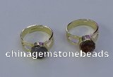 NGR1018 10mm coin druzy agate gemstone rings wholesale