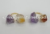 NGR102 13*18mm - 15*20mm faceted nuggets amethyst & citrine rings