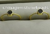 NGR1035 4mm coin plated druzy agate rings wholesale