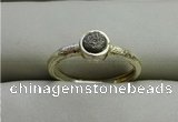 NGR1038 4mm coin plated druzy agate rings wholesale