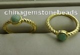 NGR1052 4mm coin amazonite gemstone rings wholesale