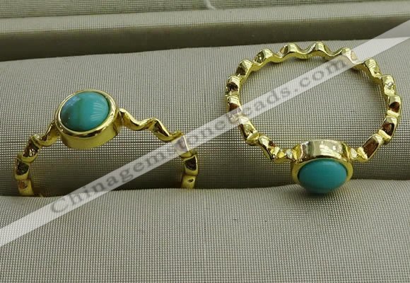 NGR1057 4mm coin synthetic turquoise rings wholesale