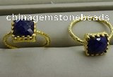 NGR1075 8*8mm square lapis lazuli gemstone rings wholesale