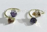 NGR1081 8*10mm - 10*12mm faceted nuggets Citrine & amethyst rings