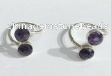 NGR1086 8mm faceted coin amethyst gemstone rings wholesale