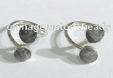 NGR1087 8mm faceted coin  labradorite gemstone rings wholesale