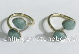 NGR1094 8*10mm faceted flat droplet amazonite rings wholesale