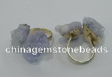 NGR11 15*20mm - 20*25mm nuggets plated druzy quartz rings